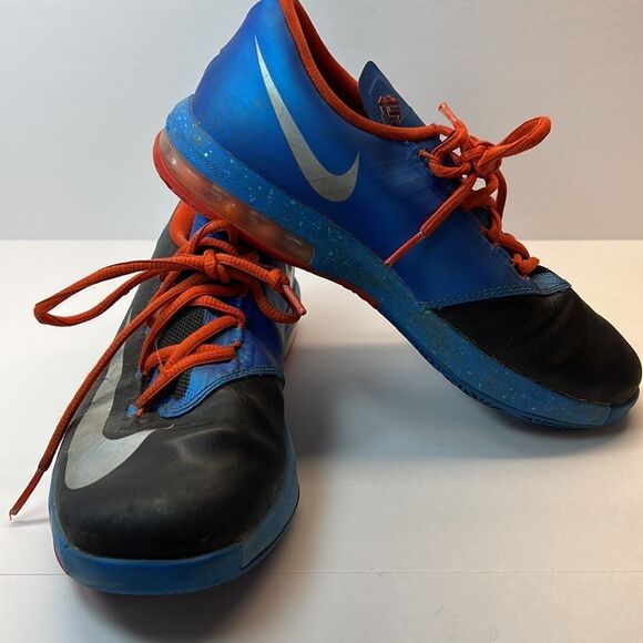 Nike KD 6 Thunder Away Size 4 Big Kids 2013 Basketball OKC Thunder Blue - Picture 5 of 8